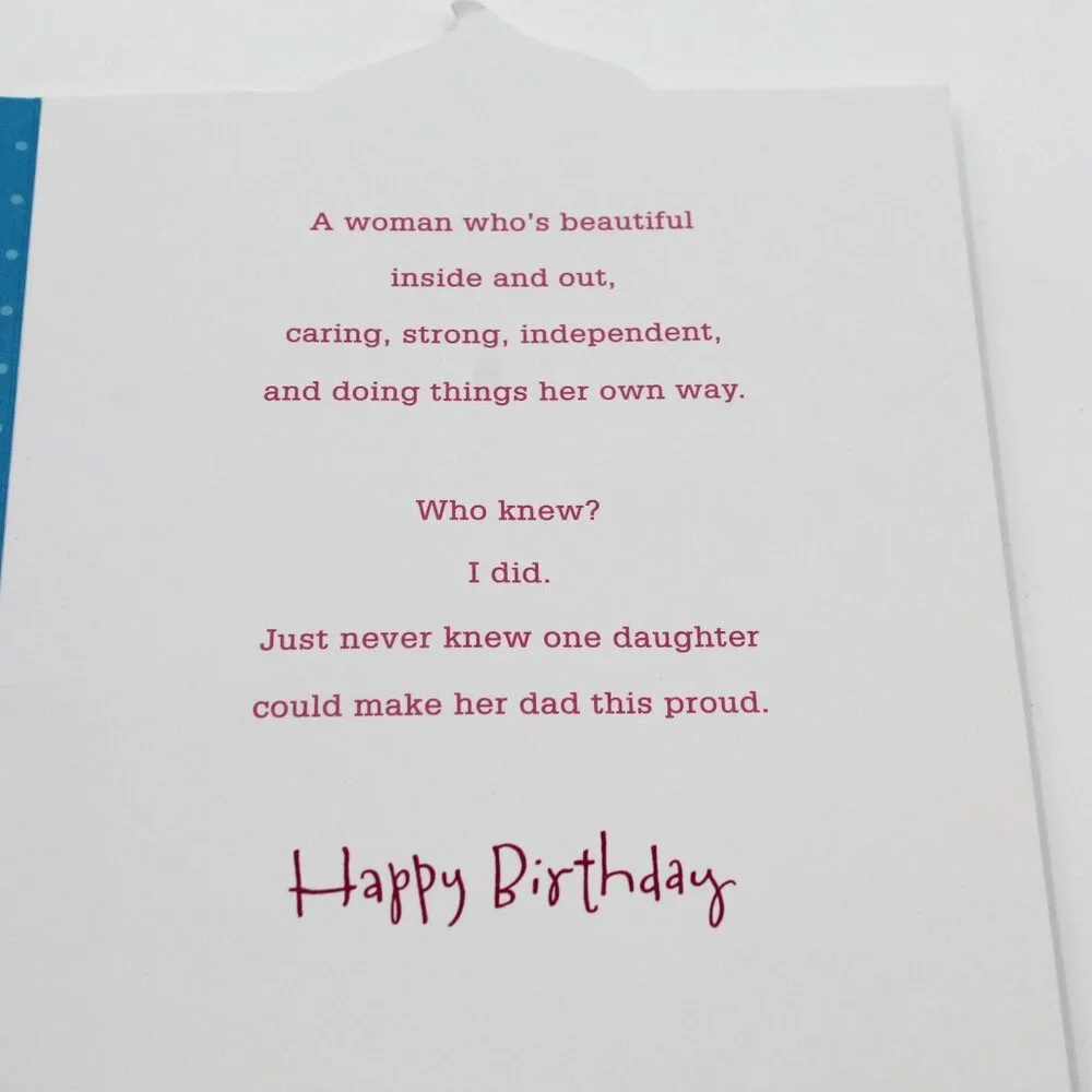 Daddy's Little Felt Cupcake Girl Happy Birthday Carlton Cards No Envelope CUTE!